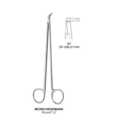 Micro-Hegemann Vascular Scissors 90 Degrees, 19cm  (DF-36B-511Hh) by Dr. Frigz