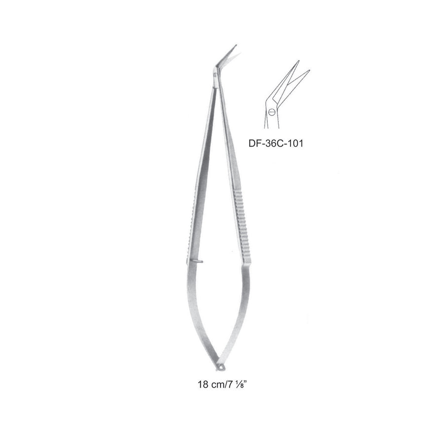 Micro Scissors, 45 Degrees, 18cm  (DF-36C-101) by Dr. Frigz