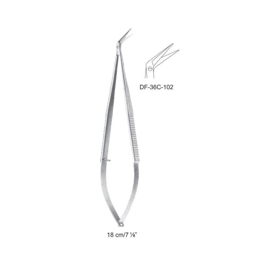 Micro Scissors, 60 Degrees, 18cm  (DF-36C-102) by Dr. Frigz