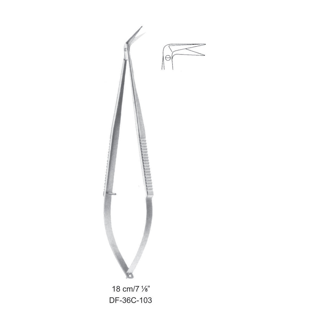 Micro Scissors, 90 Degrees, 18cm  (DF-36C-103) by Dr. Frigz