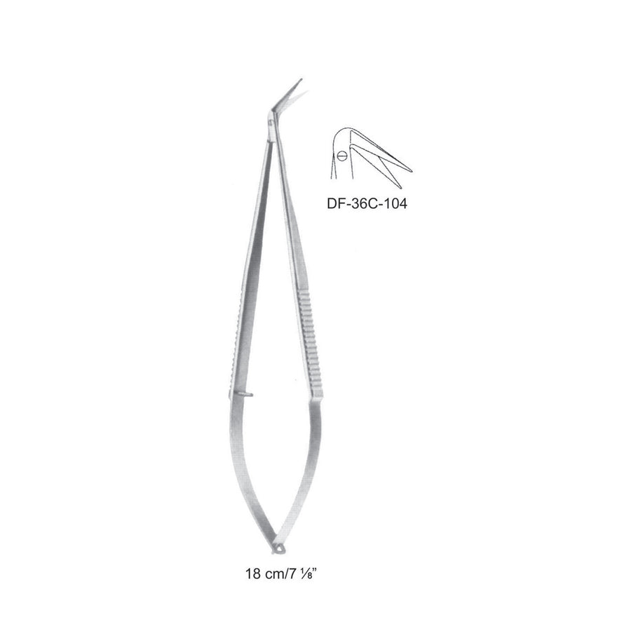 Micro Scissors, 125 Degrees, 18cm  (DF-36C-104) by Dr. Frigz