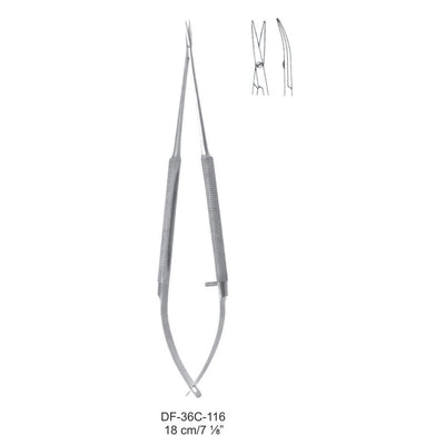 Micro Scissors, Curved, 18cm  (DF-36C-116) by Dr. Frigz