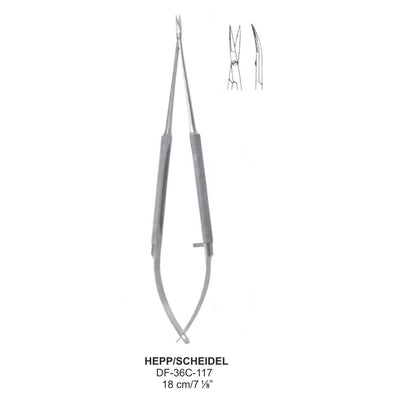 Hepp/Scheidel Micro Scissors, Curved, 18cm  (DF-36C-117)