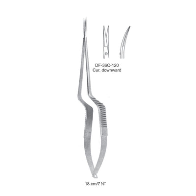 Micro Scissors, Curved Downward, 18cm (DF-36C-120)