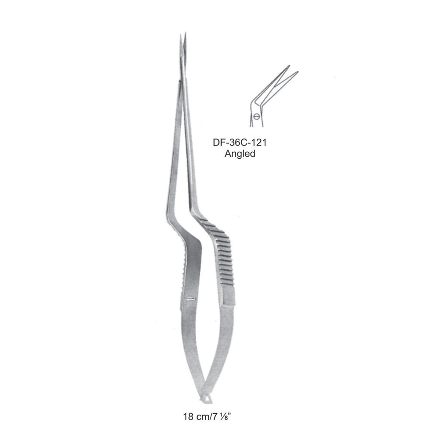 Micro Scissors, Angled, 18cm (DF-36C-121) by Dr. Frigz