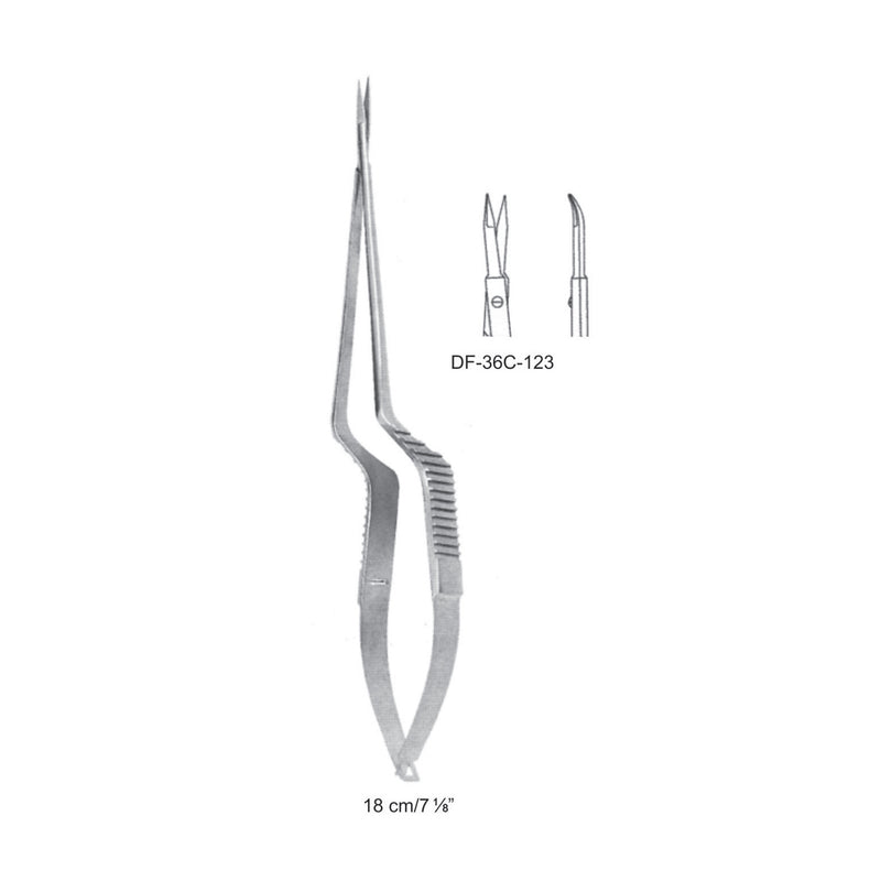 Micro Scissors, Curved, 18cm (DF-36C-123) by Dr. Frigz