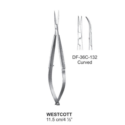 Westcott Micro Scissors, Curved, 11.5cm  (DF-36C-132)