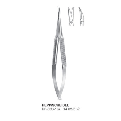 Hepp/Scheidel Micro Scissors, Curved, 14cm  (DF-36C-137)