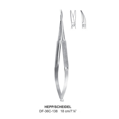 Hepp/Scheidel Micro Scissors, Curved, 18cm  (DF-36C-138)