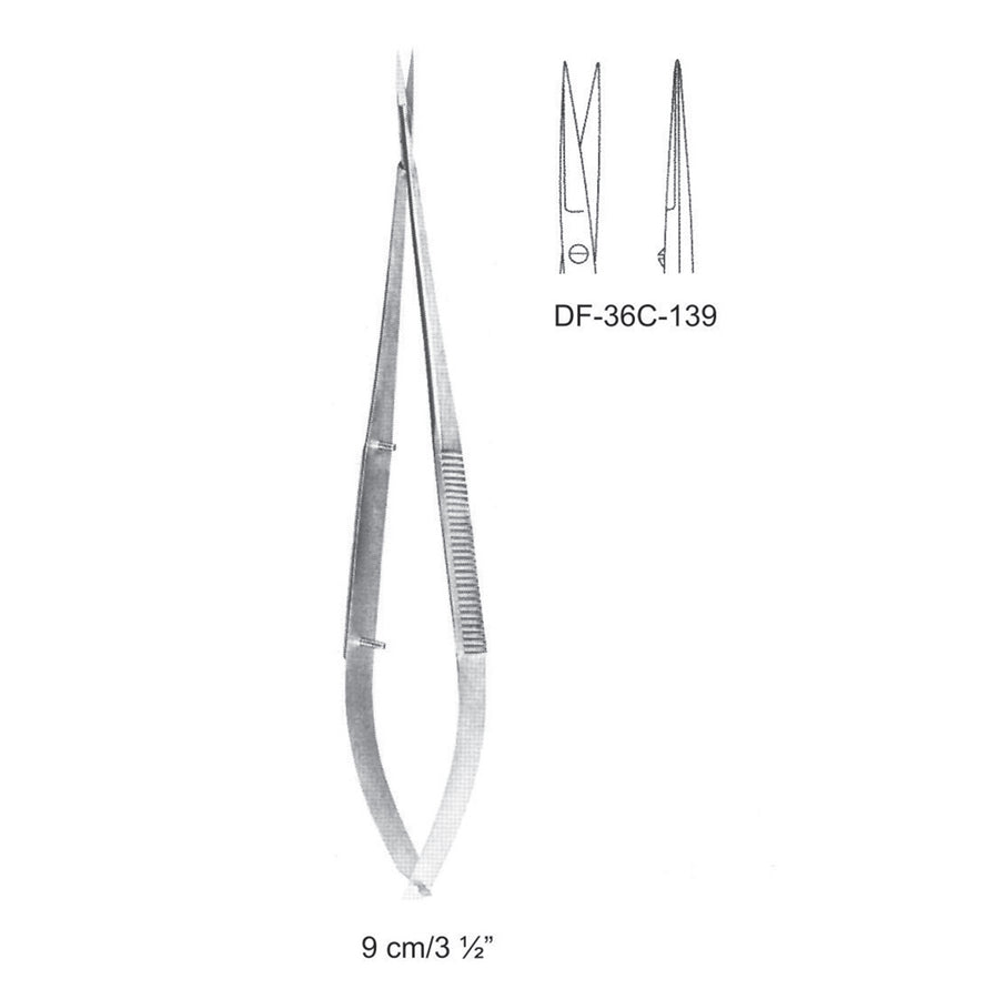 Micro Scissors, Straight, 9cm (DF-36C-139) by Dr. Frigz