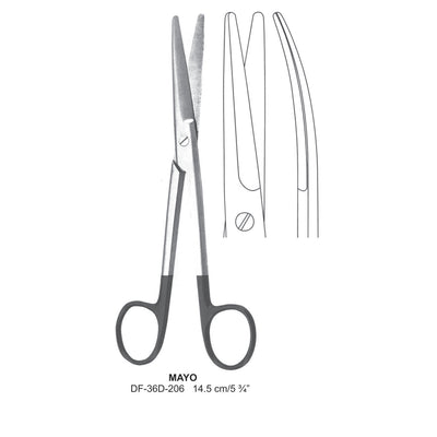 Mayo Supercut Scissors, Curved, 14.5cm (DF-36D-206) by Dr. Frigz