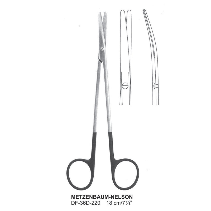 Metzenbaum-Nelson Supercut Scissors, Curved, 18cm (DF-36D-220) by Dr. Frigz