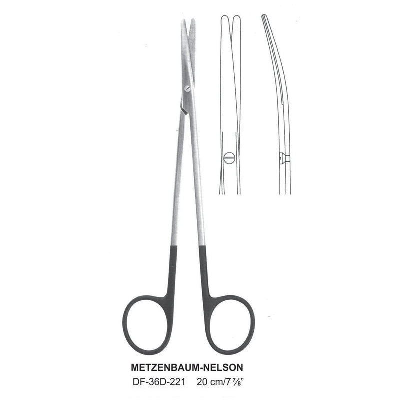Metzenbaum-Nelson Supercut Scissors, Curved, 20cm (DF-36D-221) by Dr. Frigz