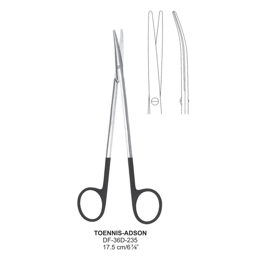 Toennis-Adson Supercut Scissors, Curved, 17.5cm (DF-36D-235) by Dr. Frigz