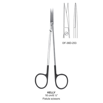 Kelly Supercut (Fistula) Scissors, Straight, 16cm (DF-36D-253)