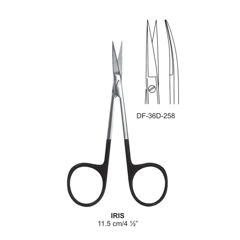 Iris Supercut Scissors, Curved, 11.5cm (DF-36D-258) by Dr. Frigz