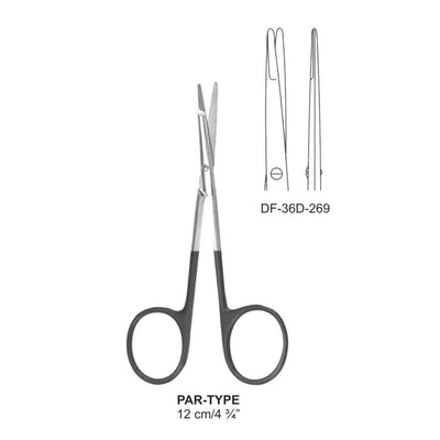Par-Type Supercut Scissors, Straight, 12cm (DF-36D-269) by Dr. Frigz