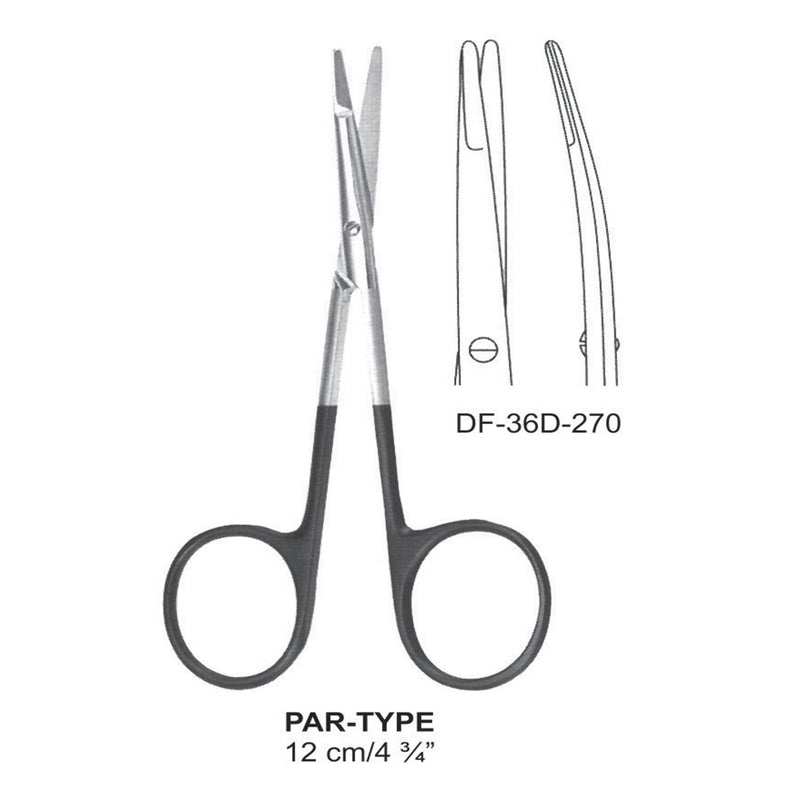 Par-Type Supercut Scissors, Curved, 12cm (DF-36D-270) by Dr. Frigz