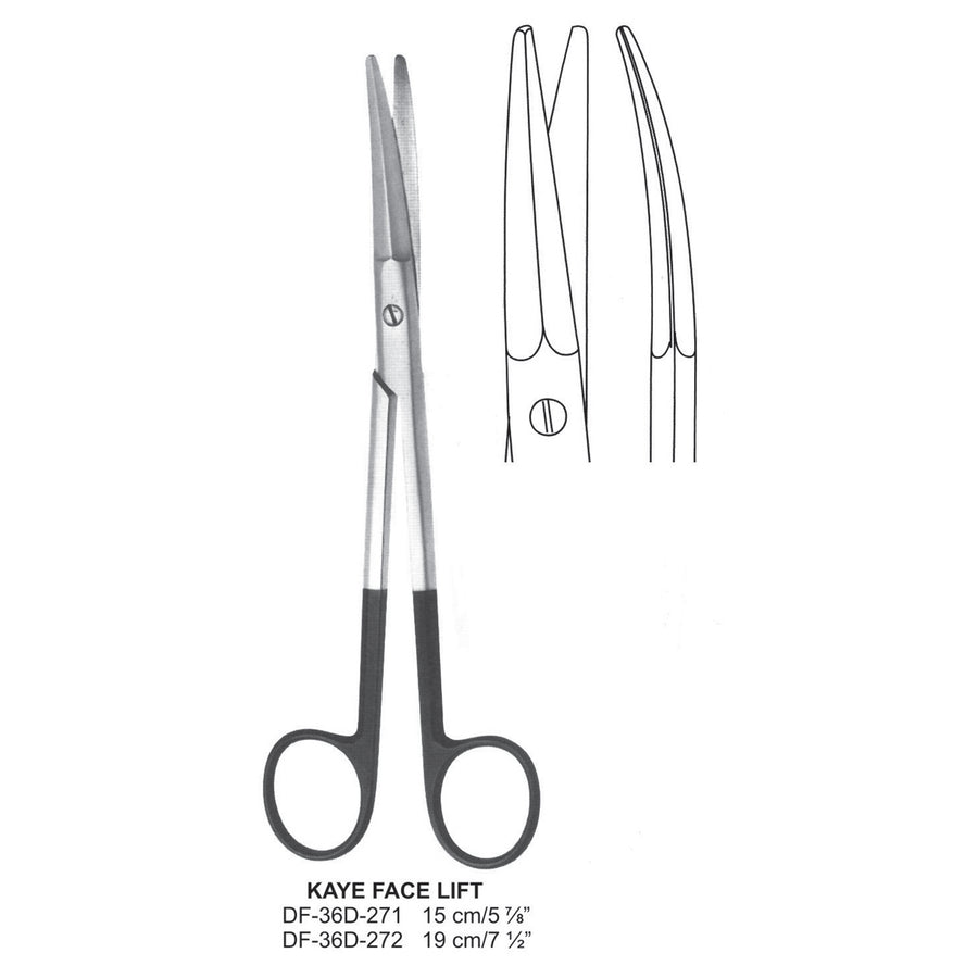 Kaye Face Lift Supercut Scissors, Curved, 15cm (DF-36D-271) by Dr. Frigz