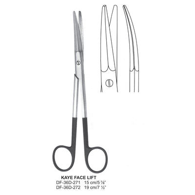 Kaye Face Lift Supercut Scissors, Curved, 15cm (DF-36D-271)