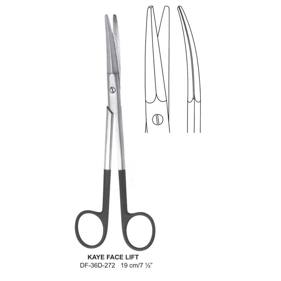 Kaye Face Lift Supercut Scissors, Curved, 19cm (DF-36D-272) by Dr. Frigz