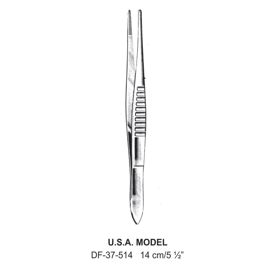 U.S.A. Model Dressing Forceps, 14cm   (DF-37-514) by Dr. Frigz
