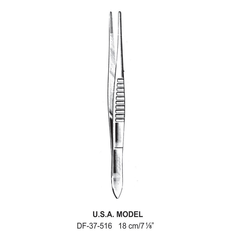 U.S.A. Model Dressing Forceps, 18cm   (DF-37-516) by Dr. Frigz