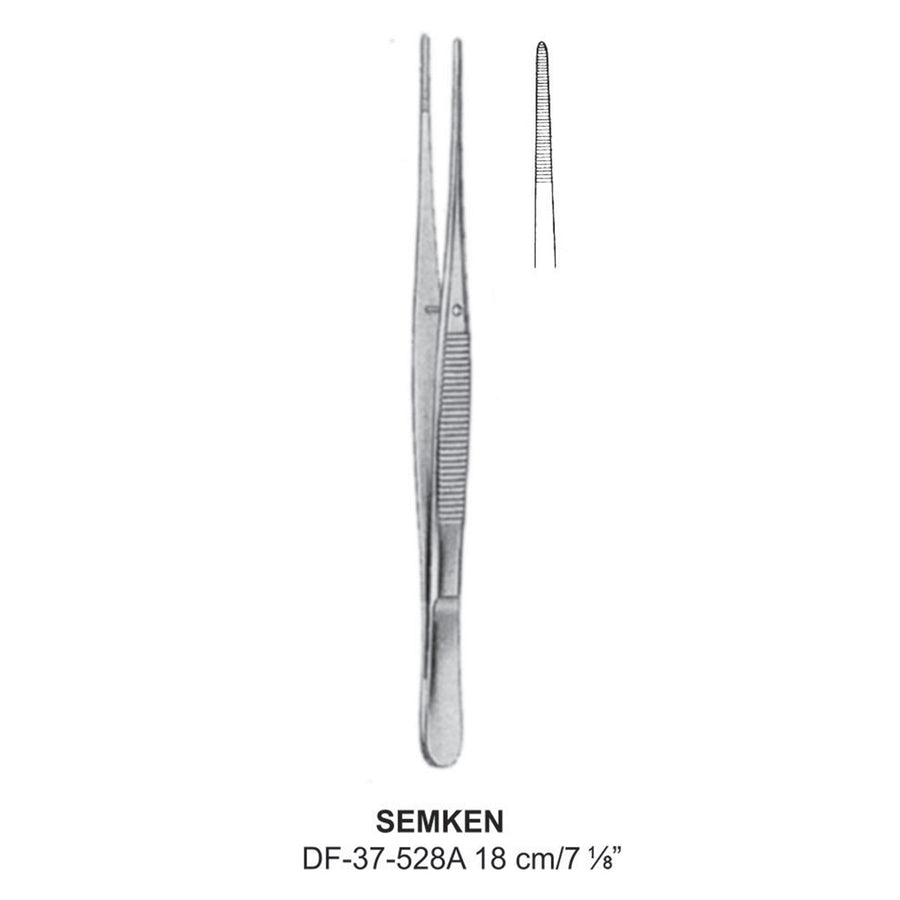 Semken Dressing Forceps, Straight, 18cm (DF-37-528A) by Dr. Frigz
