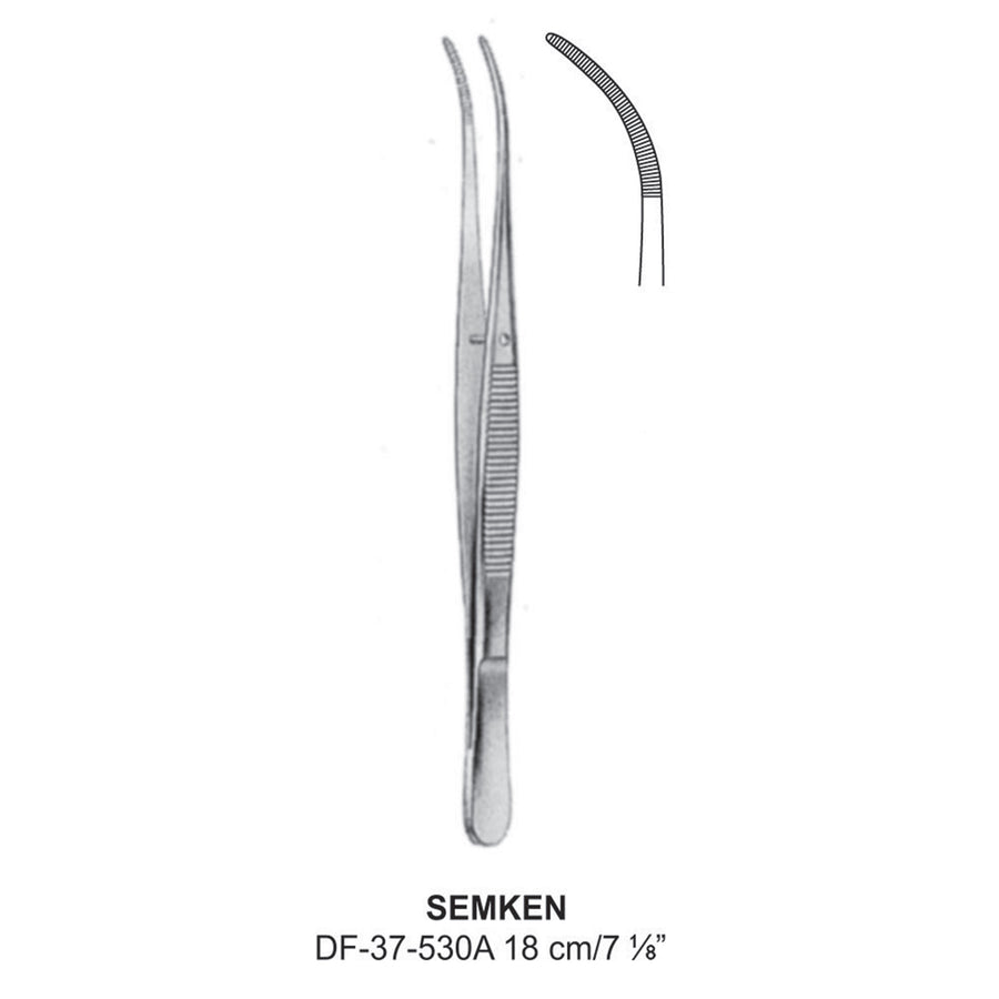 Semken Dressing Forceps, Curved, 18cm (DF-37-530A) by Dr. Frigz