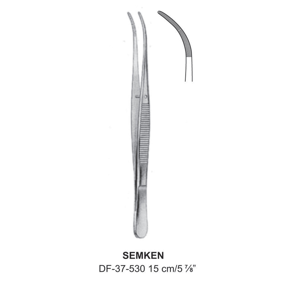 Semken Dressing Forceps, Curved, 15cm (DF-37-530) by Dr. Frigz