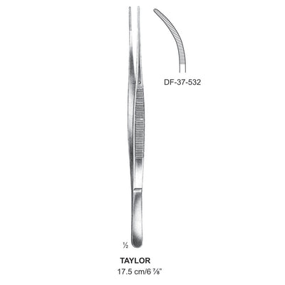Taylor Dressing Forceps, Curved, 17.5cm  (DF-37-532)