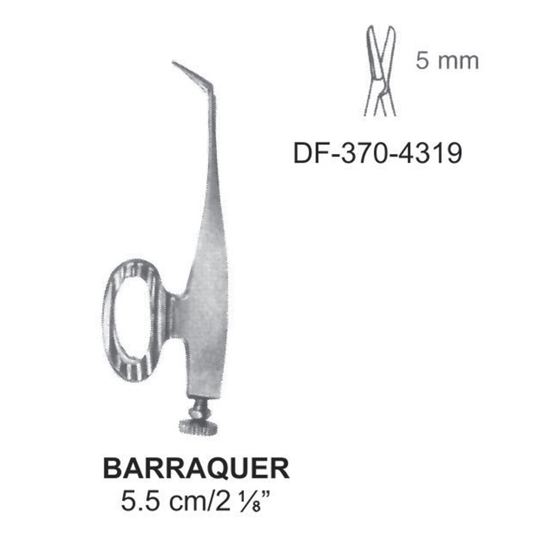Barraquer, Corneal Scissors, 5.5Cm,  Cutting Blades 5mm  (DF-370-4319) by Dr. Frigz