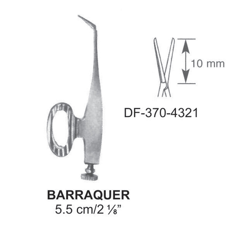 Barraquer, Corneal Scissors, 5.5Cm,  Cutting Blades 10mm  (DF-370-4321) by Dr. Frigz