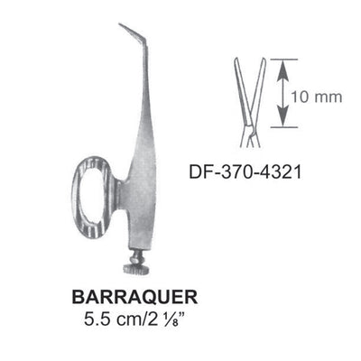 Barraquer, Corneal Scissors, 5.5Cm,  Cutting Blades 10mm  (DF-370-4321)