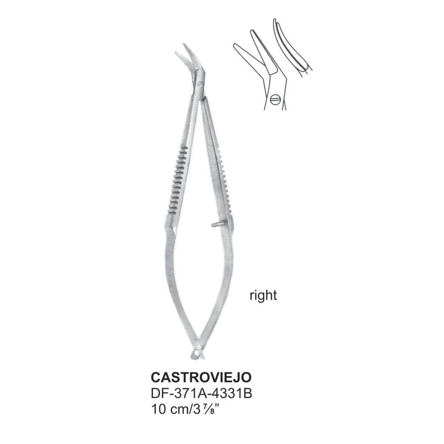 Castroviejo Delicate Eye Scissors, Right, 10cm (DF-371A-4331B) by Dr. Frigz