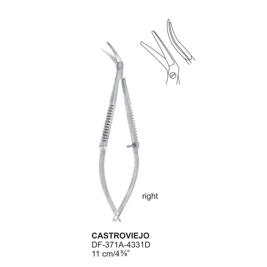 Castroviejo Delicate Eye Scissors, Right, 11cm (DF-371A-4331D) by Dr. Frigz