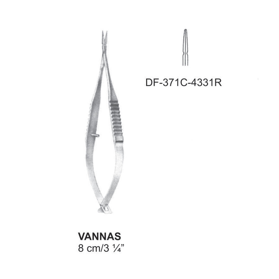 Vannas Micro Scissors, Straight, 8cm  (DF-371C-4331R) by Dr. Frigz