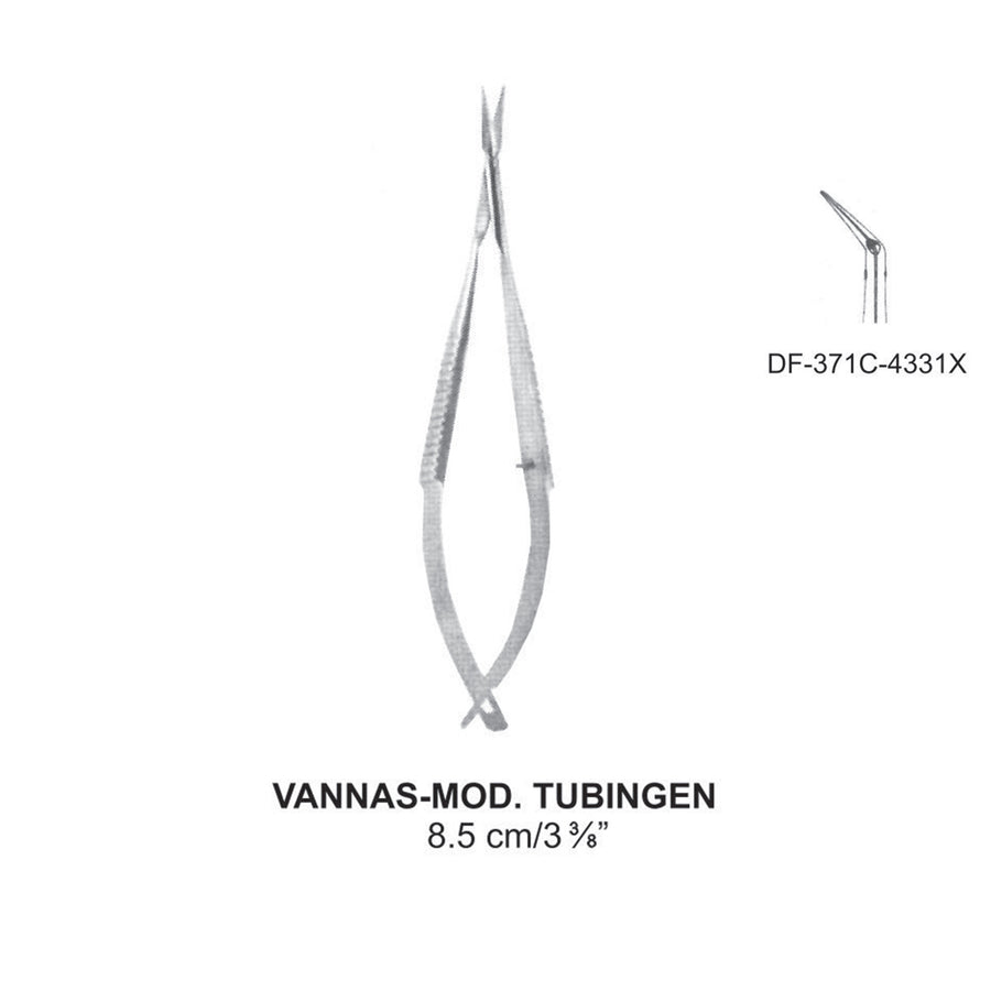 Vannas-Mod. Tubingen Delicate Eye Scissors, Angled, 8.5 cm (DF-371C-4331X) by Dr. Frigz