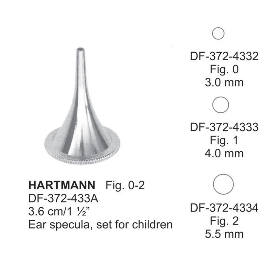 Hartmann Ear Specula, Fig.1, 4mm , 3.6cm (DF-372-4333) by Dr. Frigz