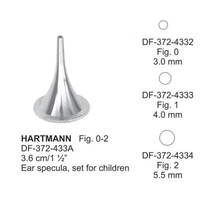 Hartmann Ear Specula, Fig.1, 4mm , 3.6cm (DF-372-4333)