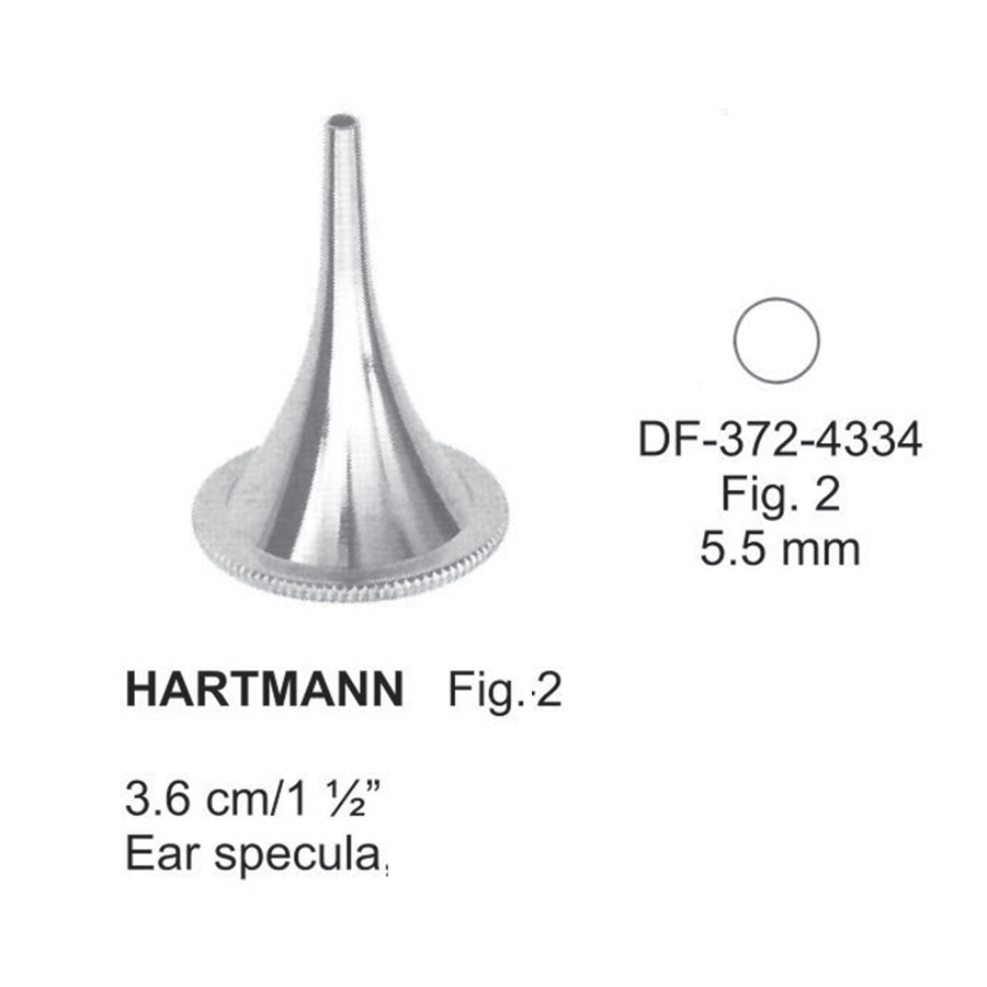 Hartmann Ear Specula, Fig.2, 5.5mm , 3.6cm (DF-372-4334) by Dr. Frigz