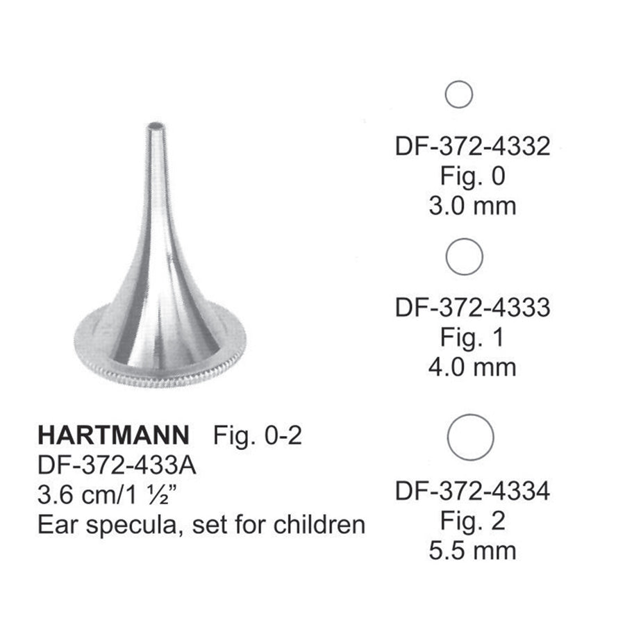 Hartmann Ear Specula, Fig.0-2, 3.6Cm, Set For Children  (DF-372-433A) by Dr. Frigz