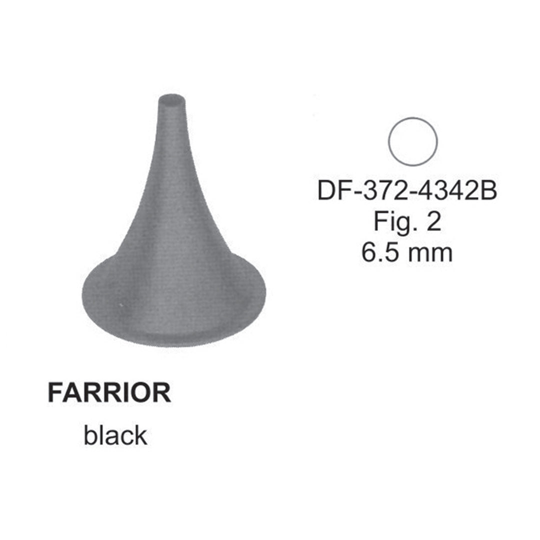 Farrior Ear Specula, Black, Fig.2, 6.5mm , 3.6cm (DF-372-4342B) by Dr. Frigz