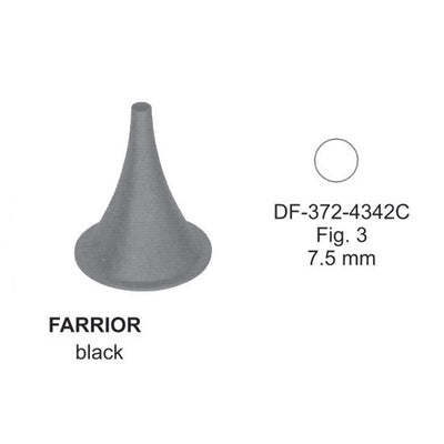 Farrior Ear Specula, Black, Fig.3, 7.5mm , 3.6cm (DF-372-4342C)