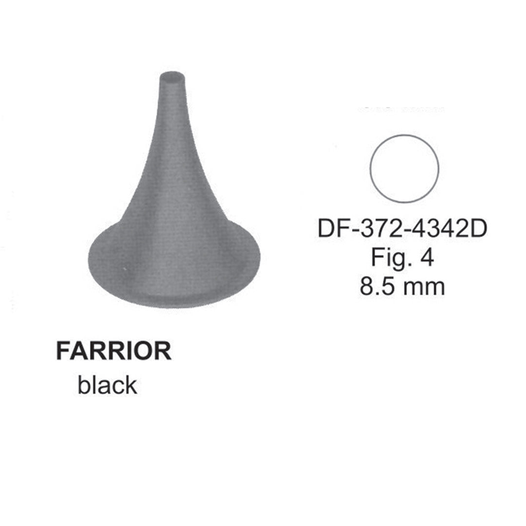 Farrior Ear Specula, Black, Fig.4, 8.5mm , 3.6cm (DF-372-4342D) by Dr. Frigz