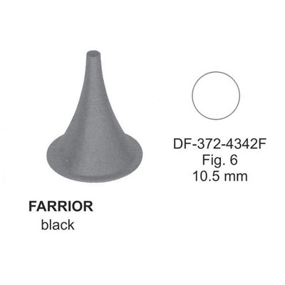 Farrior Ear Specula, Black, Fig.6, 10.5mm , 3.6cm (DF-372-4342F)