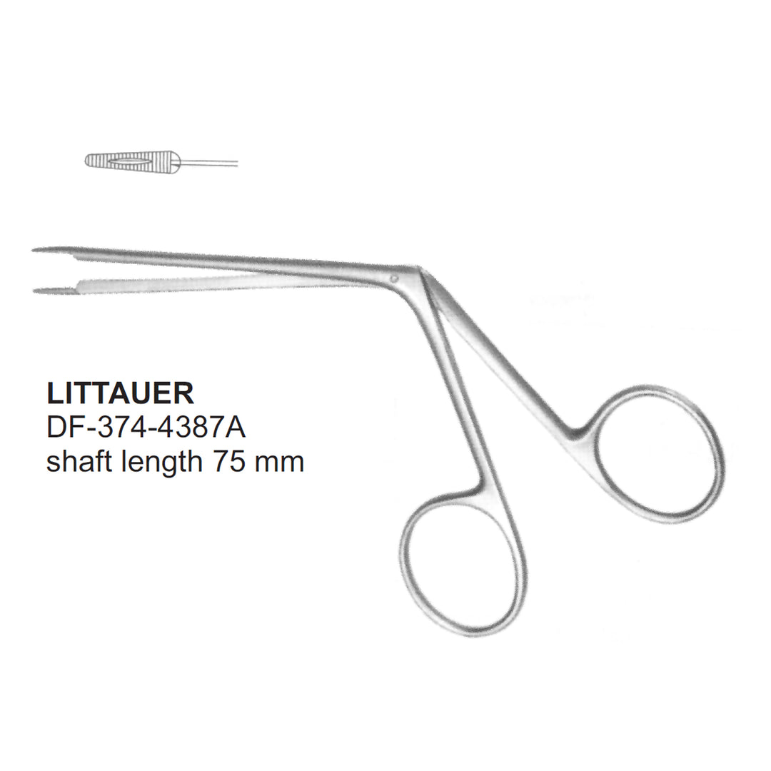Littauer Ear Polypus Forceps, Shaft Length 75mm (DF-374-4387A) by Dr. Frigz