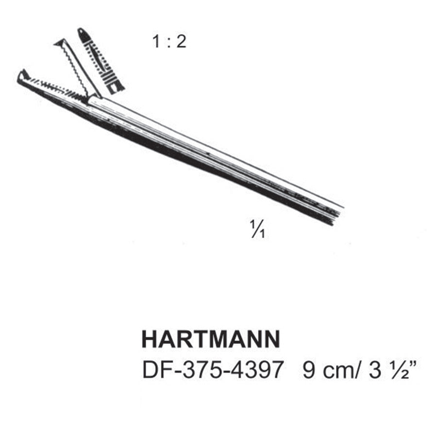 Hartmann Ear Polypus Forceps, 1X2 Teeth, 9cm (DF-375-4397) by Dr. Frigz