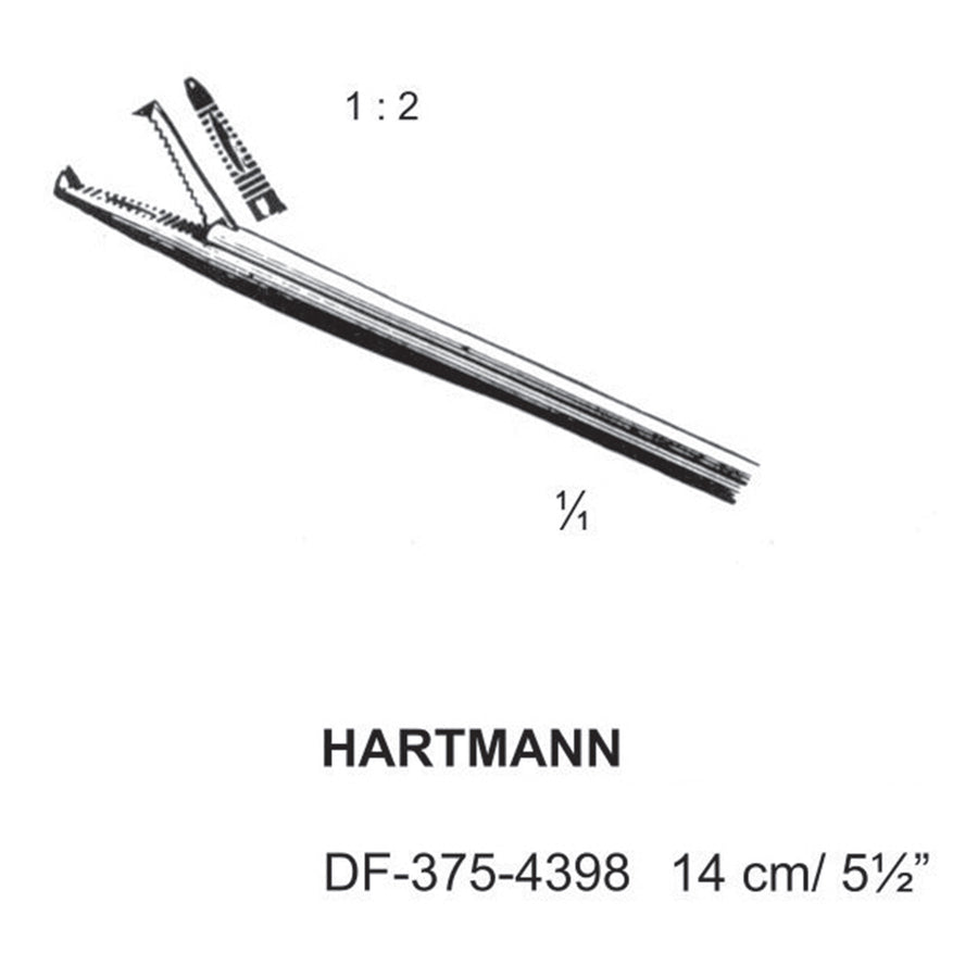 Hartmann Ear Polypus Forceps, 1X2 Teeth, 14cm (DF-375-4398) by Dr. Frigz