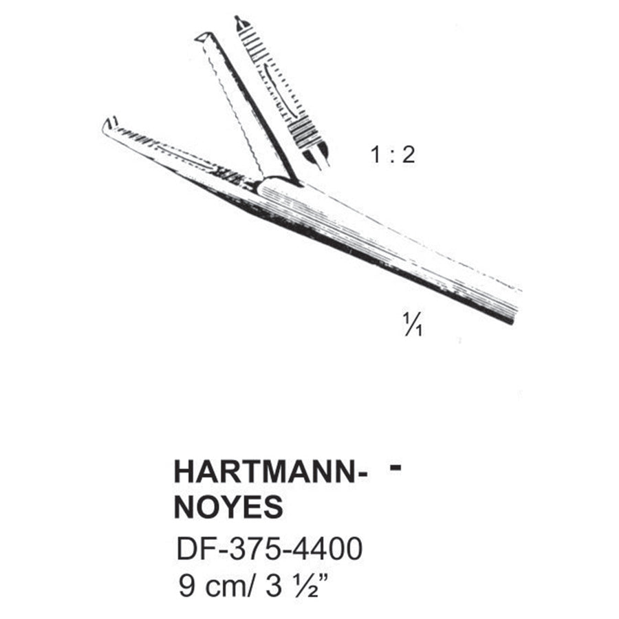 Hartmann-Noyes Ear Polypus Forceps, 1X2 Teeth, 9cm (DF-375-4400) by Dr. Frigz